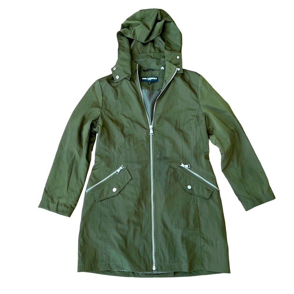 Karl Lagerfeld Paris Women’s Hooded Windbreaker Jacket SIZE Medium